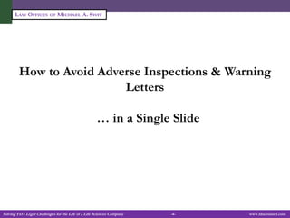 Successfully Responding to FDA Inspections (483s) & Warning Letters | PDF