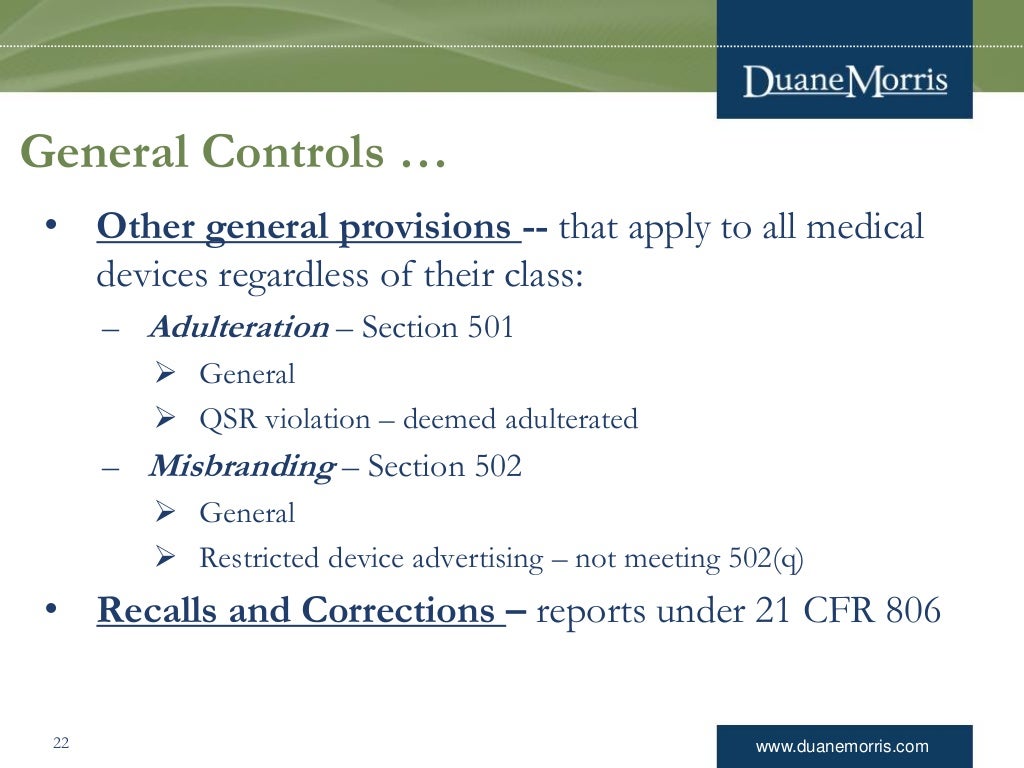 Overview of FDA Regulation of Medical Devices