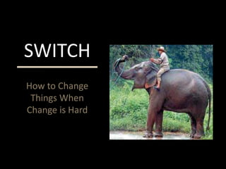How to Change
Things When
Change is Hard
SWITCH
 
