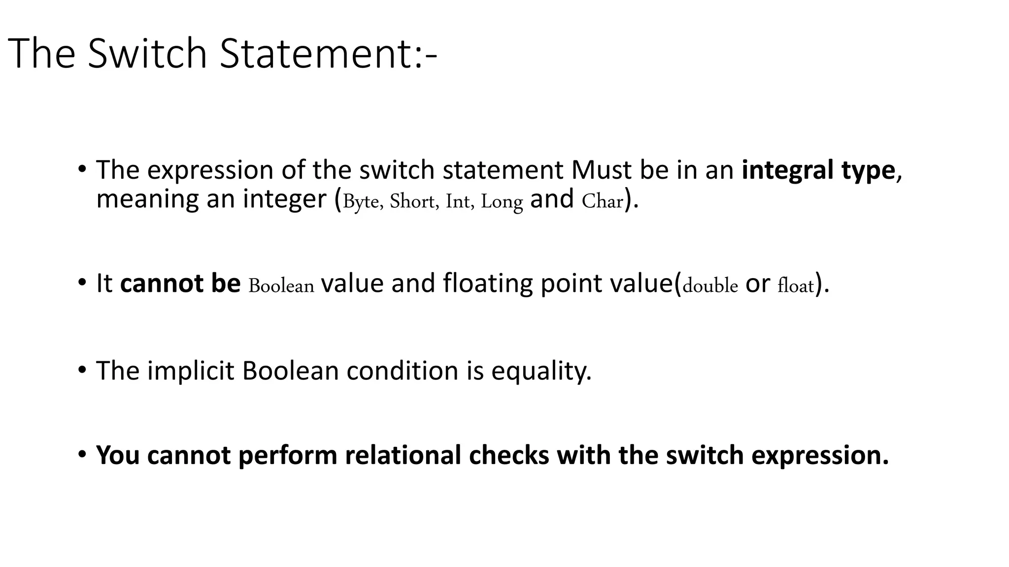 The Switch Statement in java | PPTX | Programming Languages | Computing