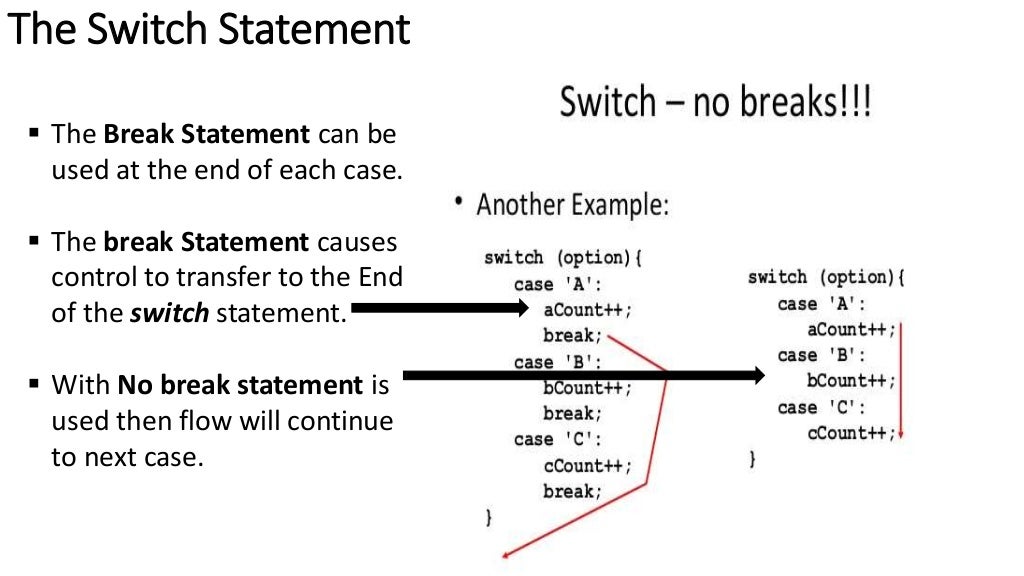 The Switch Statement in java