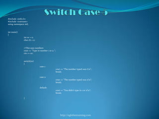 Switch case and looping statement | PPTX