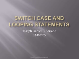Joseph Daniel P. Soriano
       FM10205




     http://emglobiotraining.com/
 