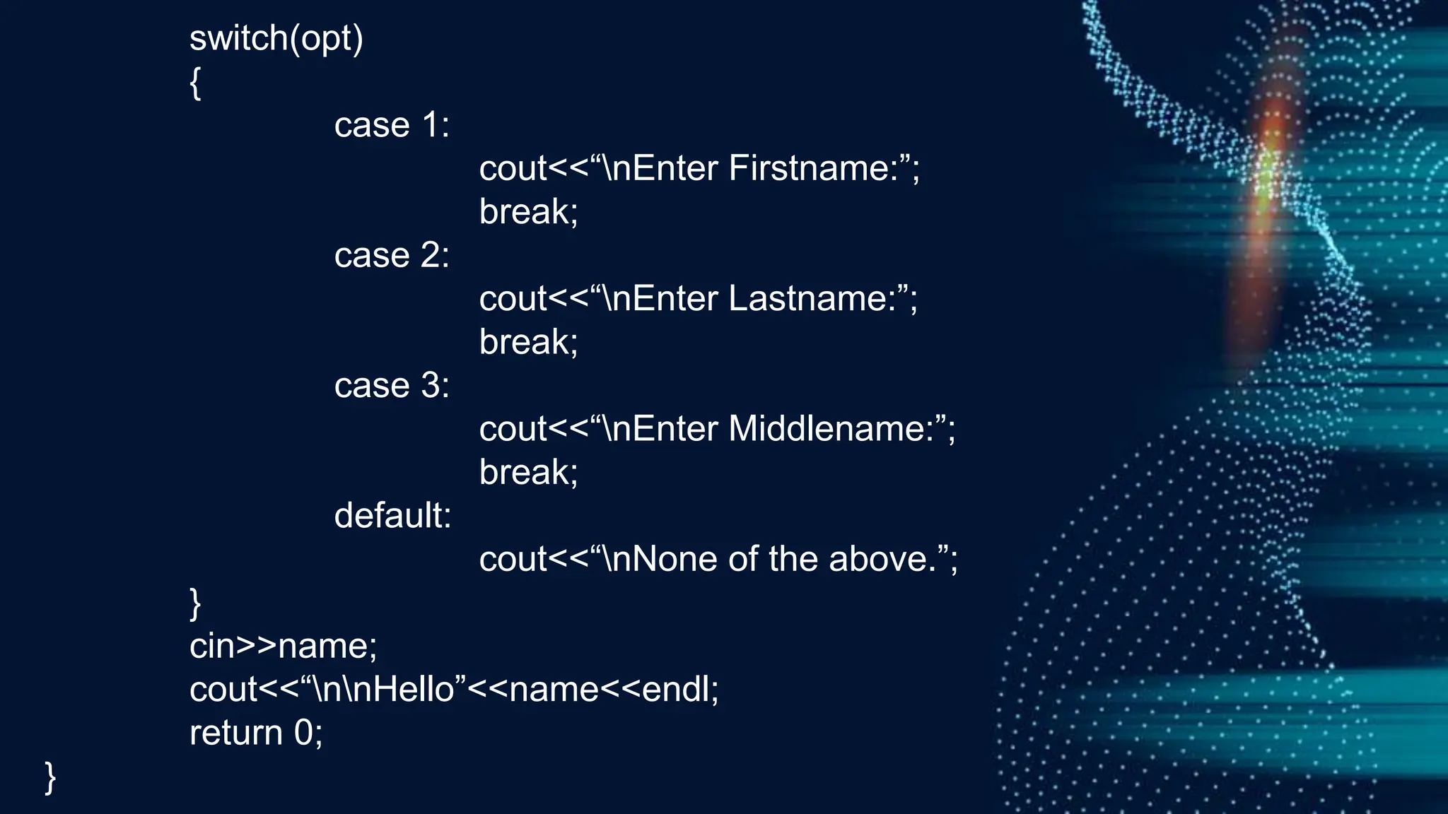 Switch Case Statement in C++ Programming Language | PPT