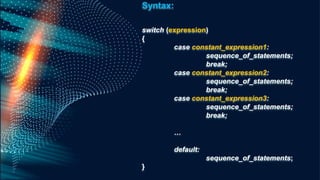 Switch Case Statement in C++ Programming Language | PPT