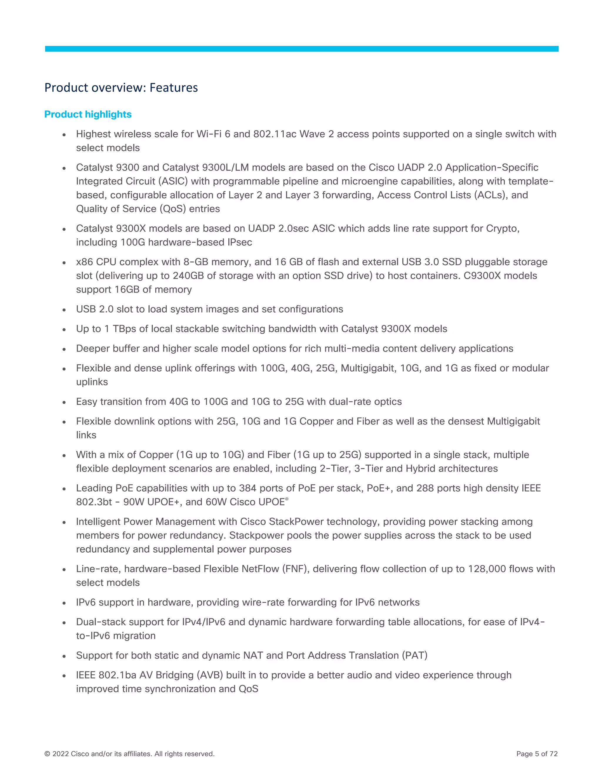 Switch Cisco Catalyst 9300 Datasheet (2022).pdf | Cloud Computing ...