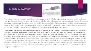 b. ROTARY SWITCHES
 