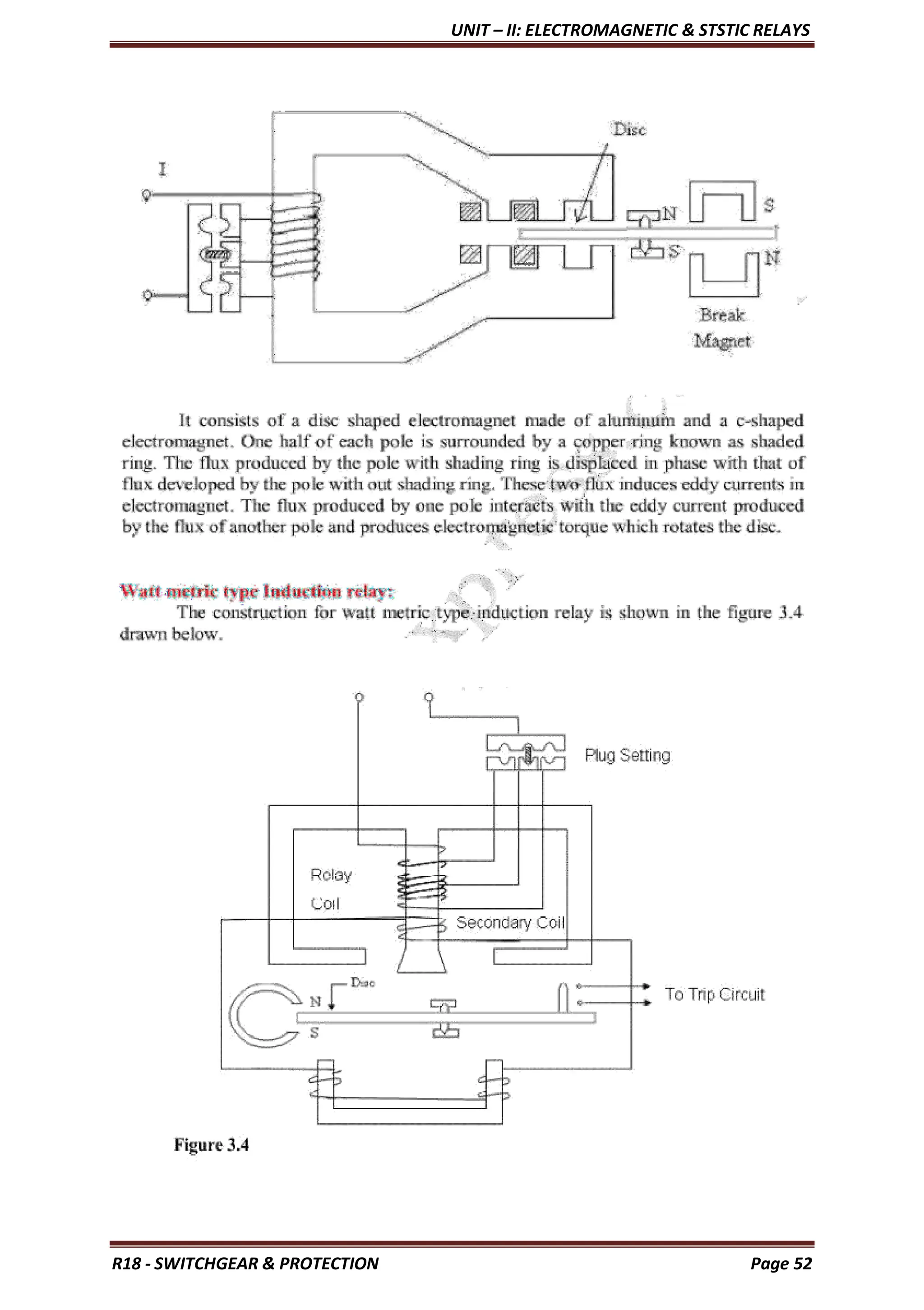 UNIT – II: ELECTROMAGNETIC & STSTIC RELAYS
R18 - SWITCHGEAR & PROTECTION Page 52
 