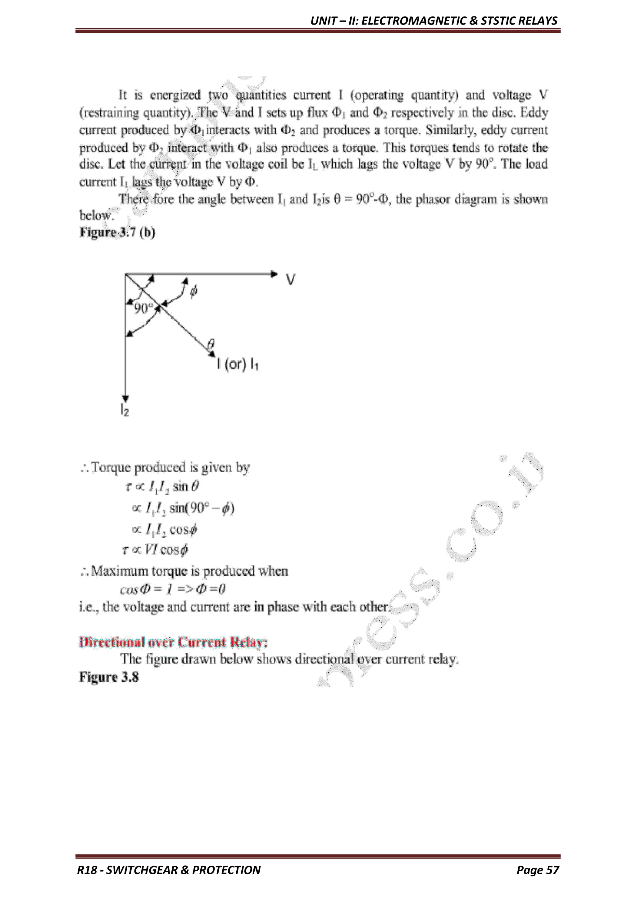 UNIT – II: ELECTROMAGNETIC & STSTIC RELAYS
R18 - SWITCHGEAR & PROTECTION Page 57
 