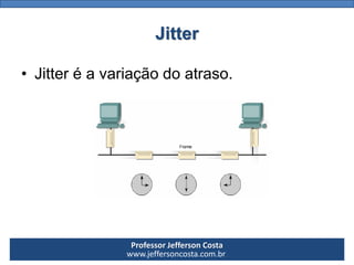 Professor Jefferson Costa 
www.jeffersoncosta.com.brJitter 
•Jitteré a variação do atraso.  