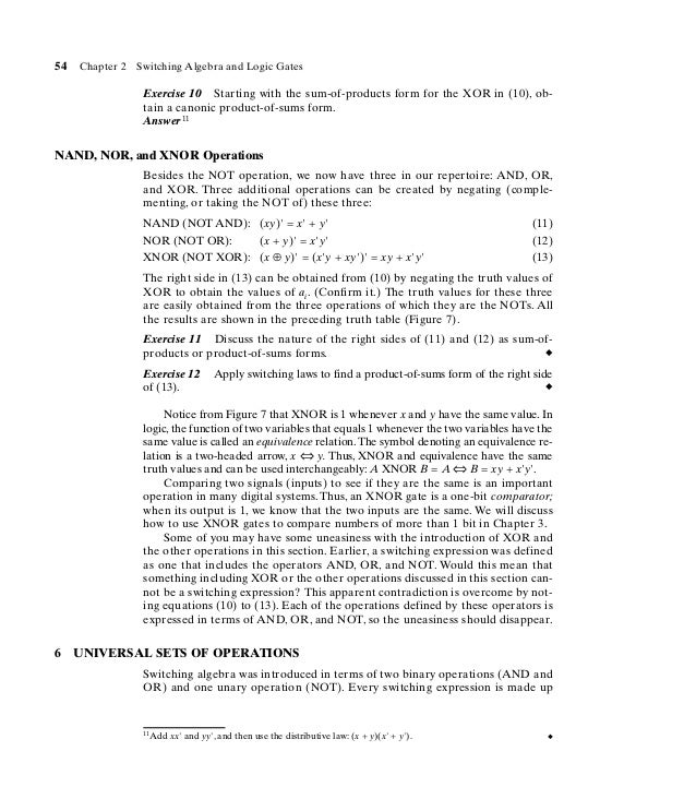 What is switching algebra