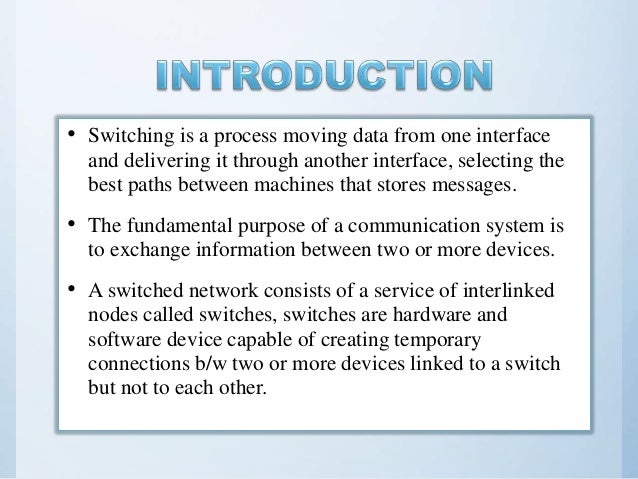 switching techniques in data communication and networking