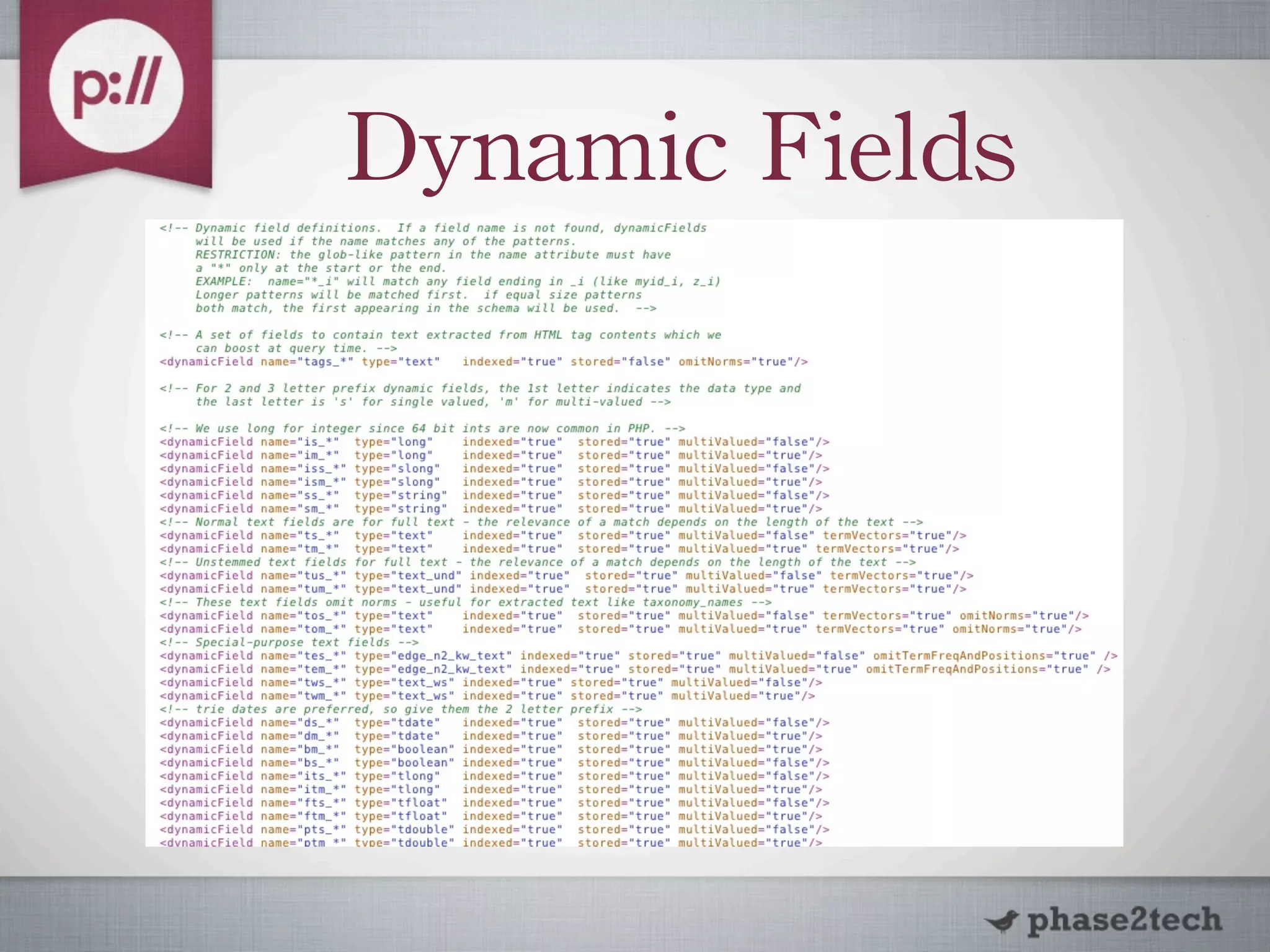 Dynamic	
 Fields
 