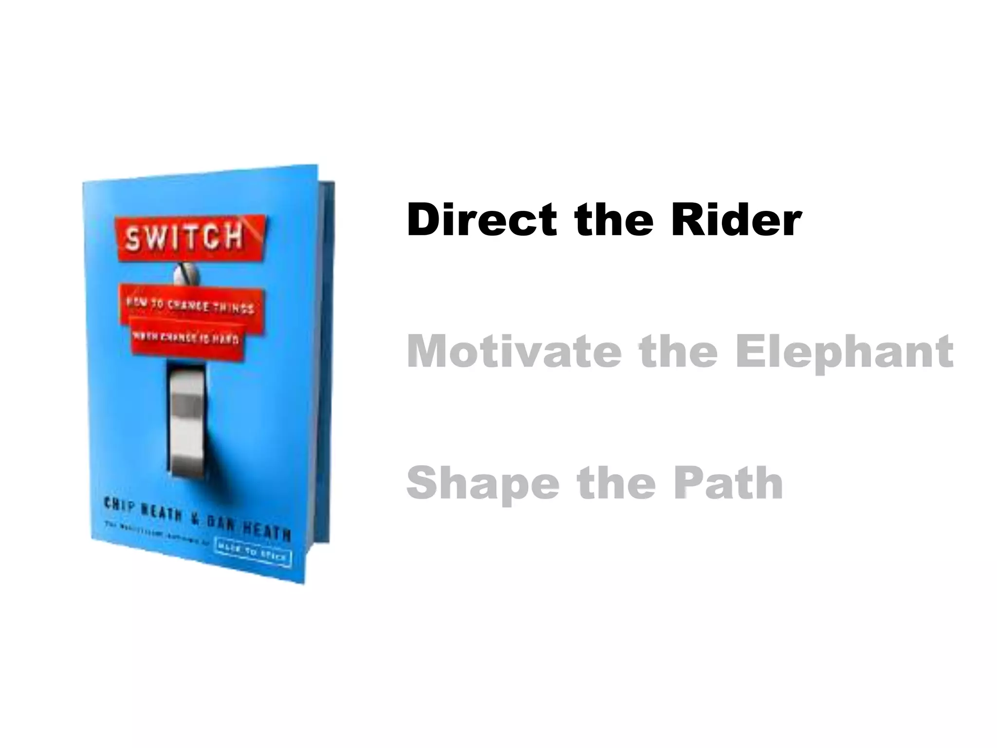 Direct the RiderMotivate the ElephantShape the Path