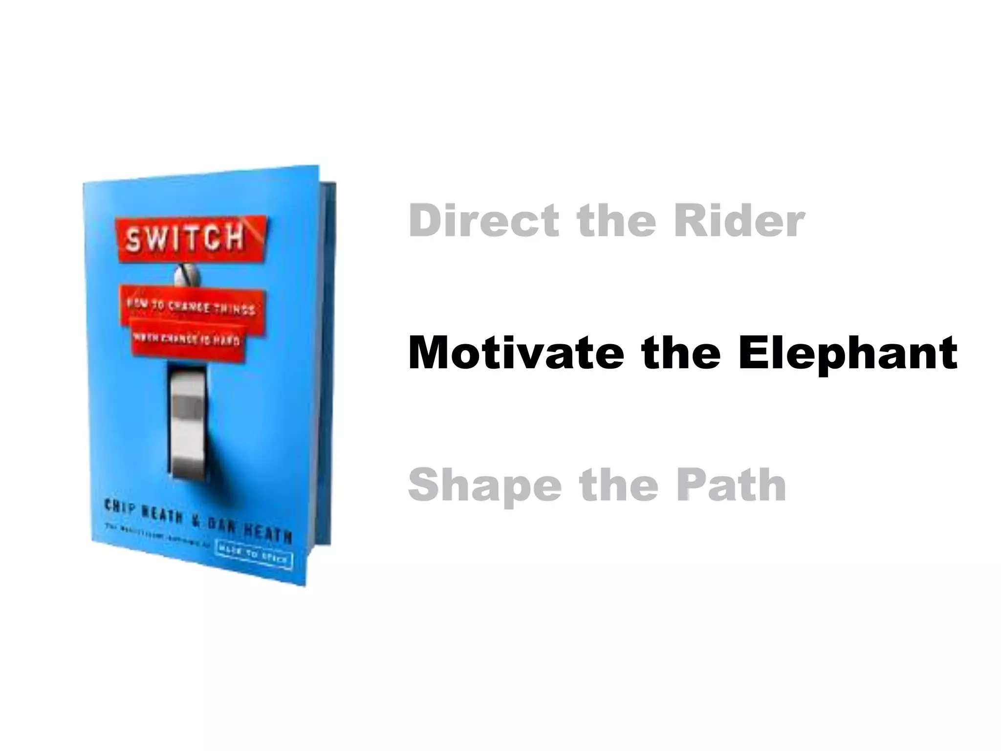 Direct the RiderMotivate the ElephantShape the Path