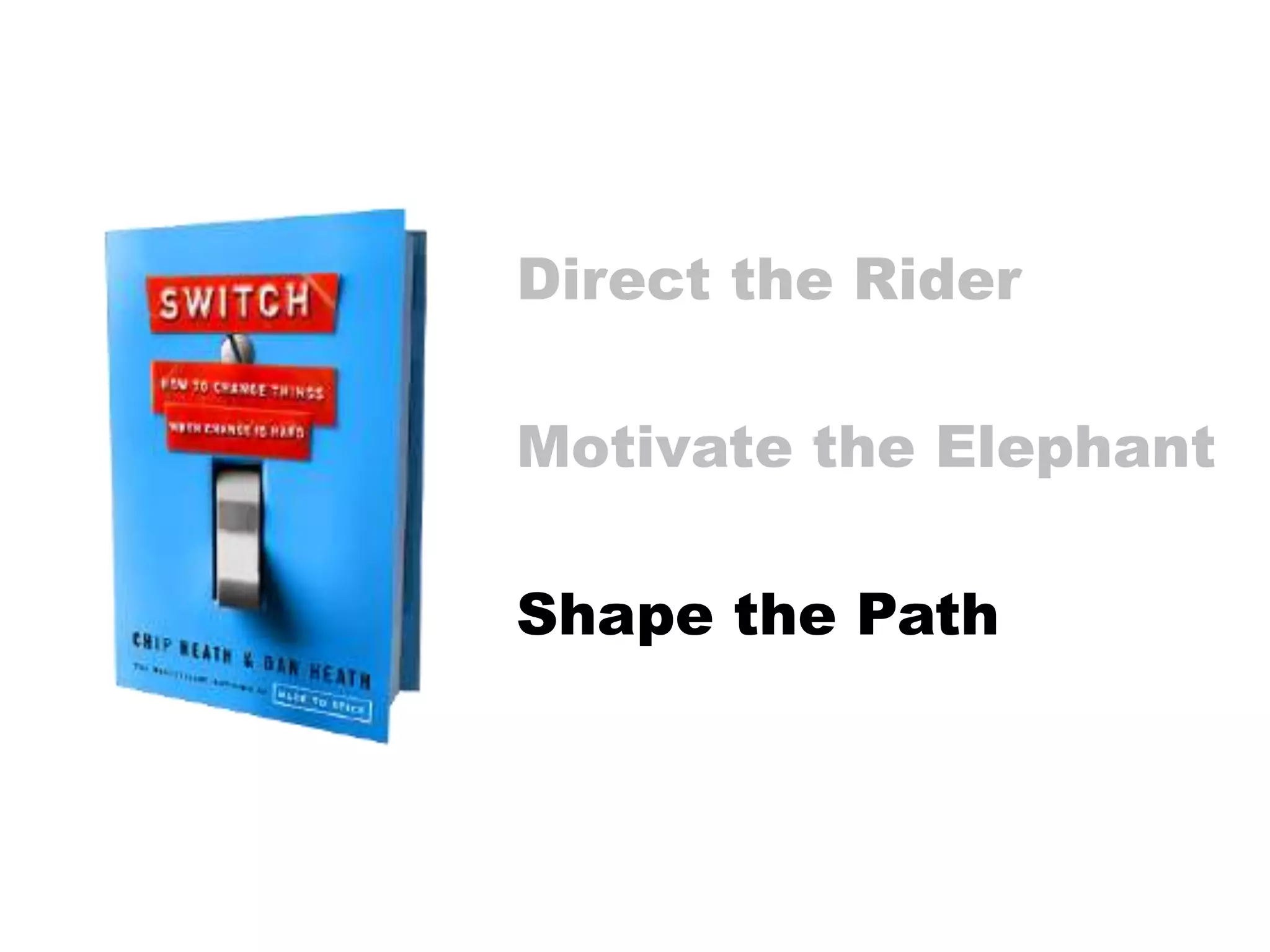 Direct the RiderMotivate the ElephantShape the Path