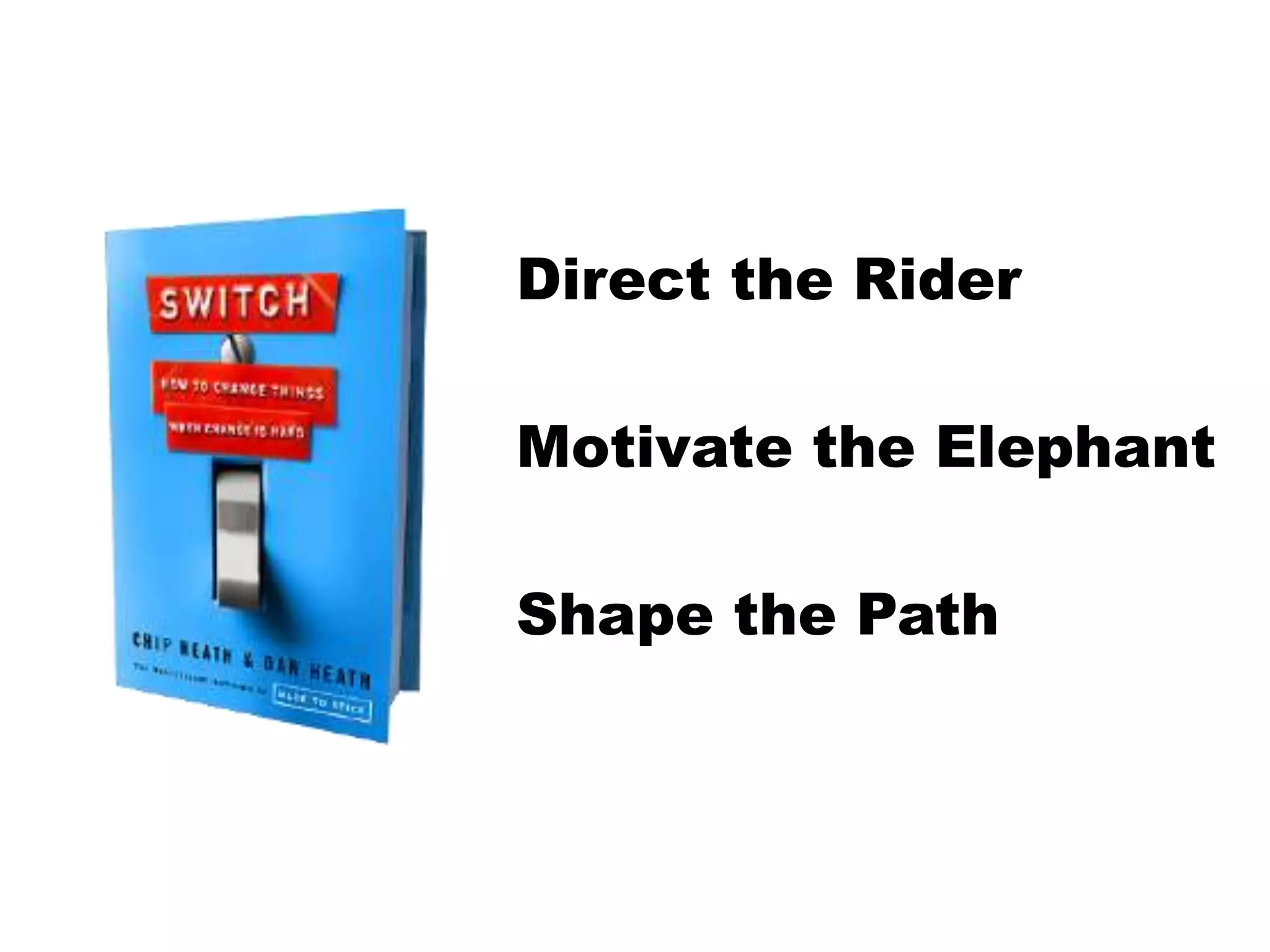 Direct the RiderMotivate the ElephantShape the Path