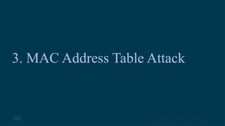 15
© 2016 Cisco and/or its affiliates. All rights reserved. Cisco Confidential
3. MAC Address Table Attack
 