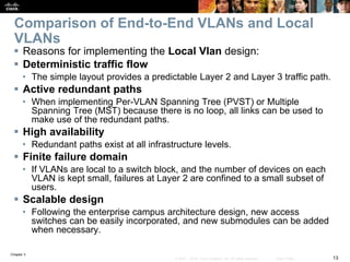 Chapter 3
13© 2007 – 2016, Cisco Systems, Inc. All rights reserved. Cisco Public
Comparison of End-to-End VLANs and Local
...
