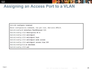 Chapter 3
29© 2007 – 2016, Cisco Systems, Inc. All rights reserved. Cisco Public
Assigning an Access Port to a VLAN
 