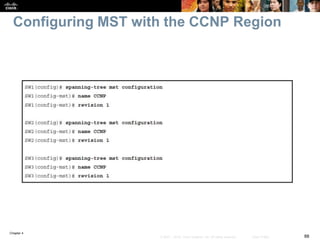 Chapter 4
88© 2007 – 2016, Cisco Systems, Inc. All rights reserved. Cisco Public
Configuring MST with the CCNP Region
 