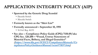 The Application Integrity Policy (AIP): A Little History | PPT