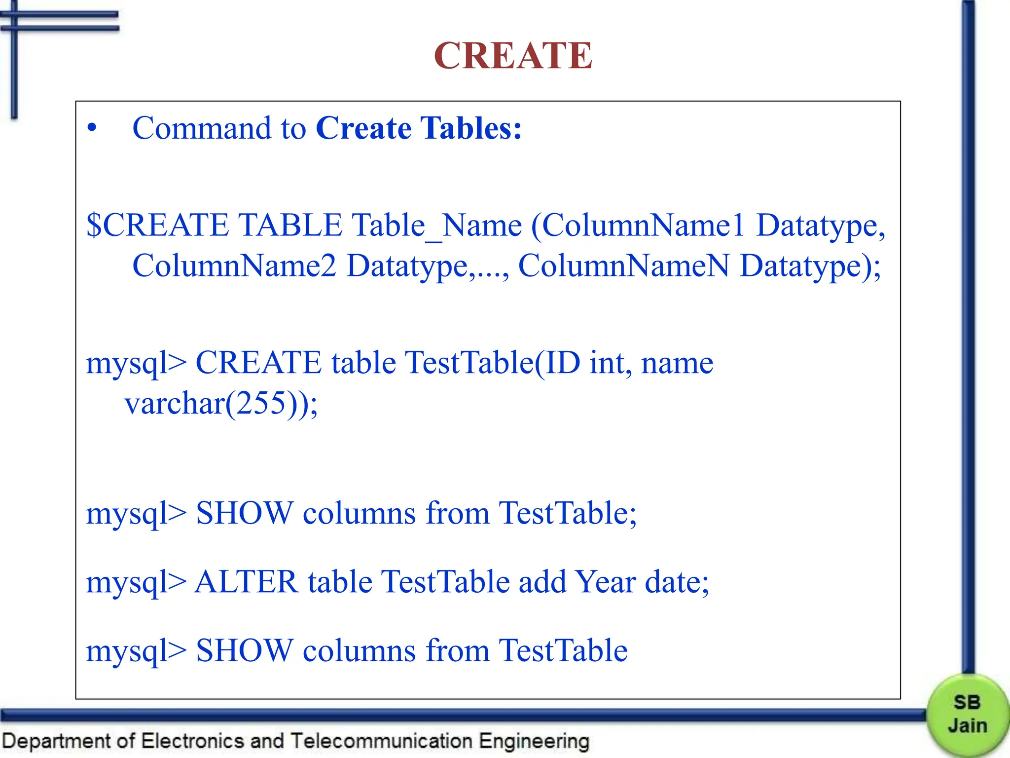 SQL SCIPY STREAMLIT_Introduction to the basic of SQL SCIPY STREAMLIT | PPT