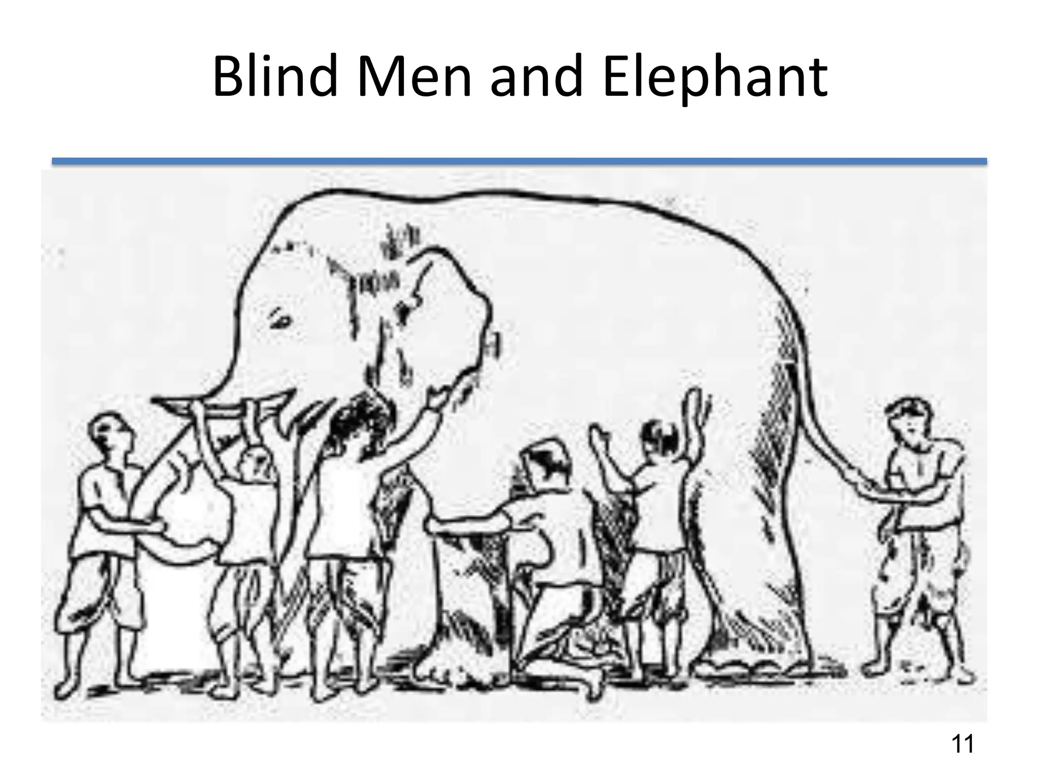 Blind Men and Elephant




                         11
 