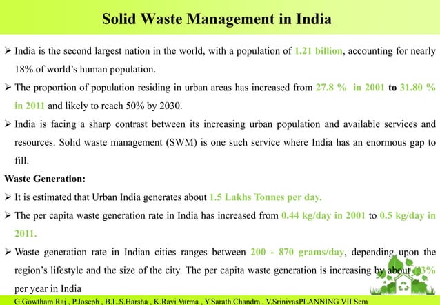 Municipal Solid waste Management in INDIA | PPTX | Environmental ...