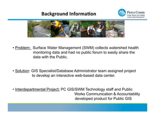 Pierce County Surface Water Management Data Portal | PDF