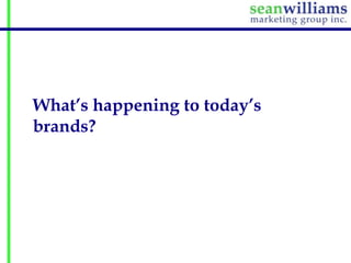 What’s happening to today’s
brands?

 