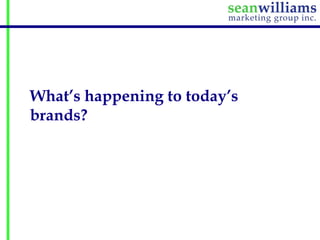 What’s happening to today’s
brands?
 