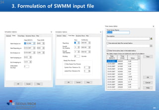 34
34
3. Formulation of SWMM input file
 