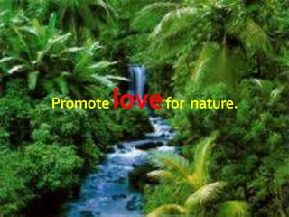 Promote   love for nature.
 