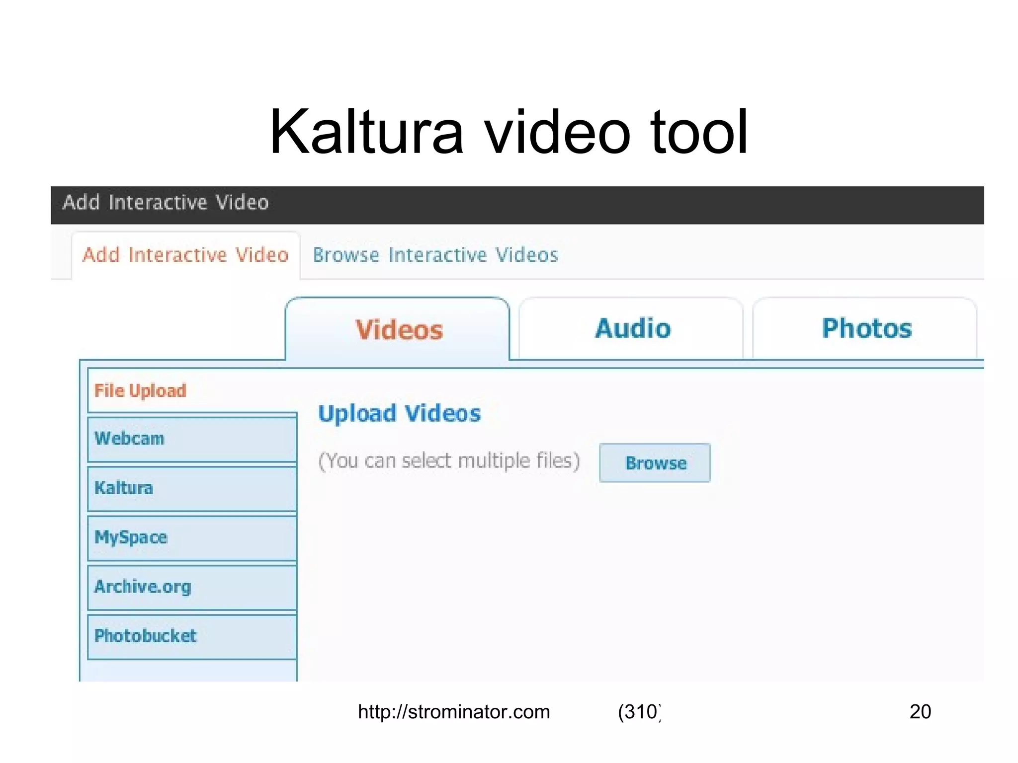 Kaltura video tool 