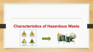 Characteristics of Hazardous Waste
 