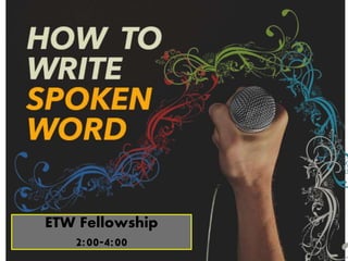 ETW Fellowship
2:00-4:00
 