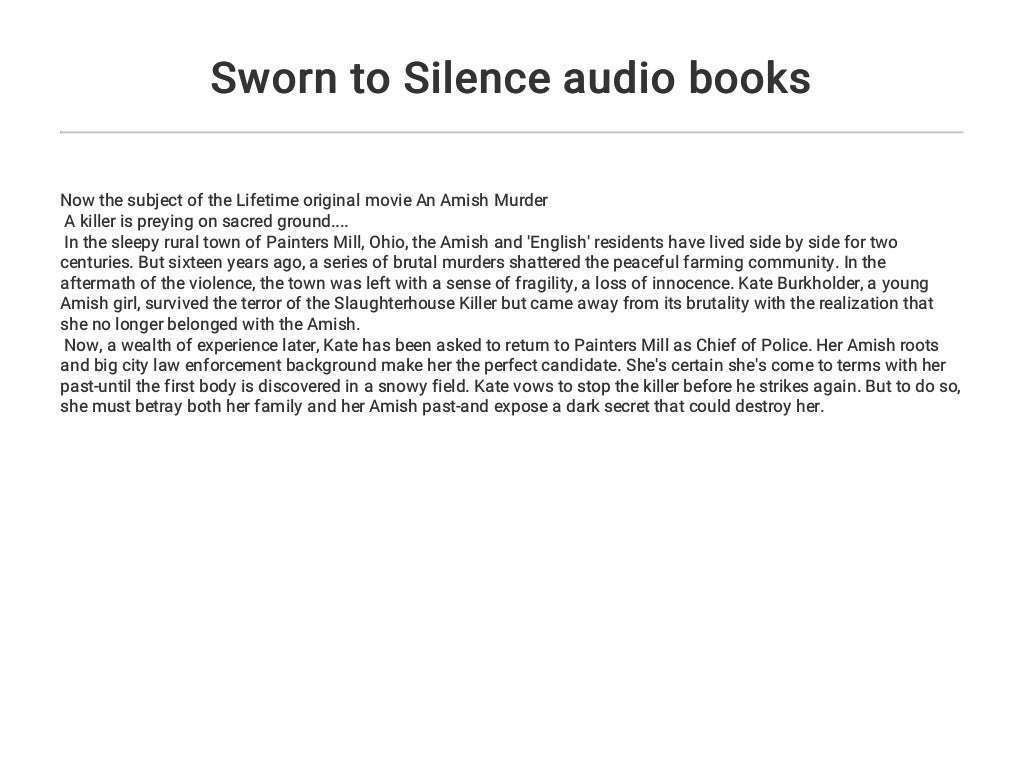sworn to silence book series