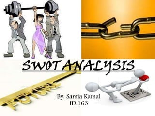 SWOT ANALYSIS
By: Samia Kamal
ID:163

 