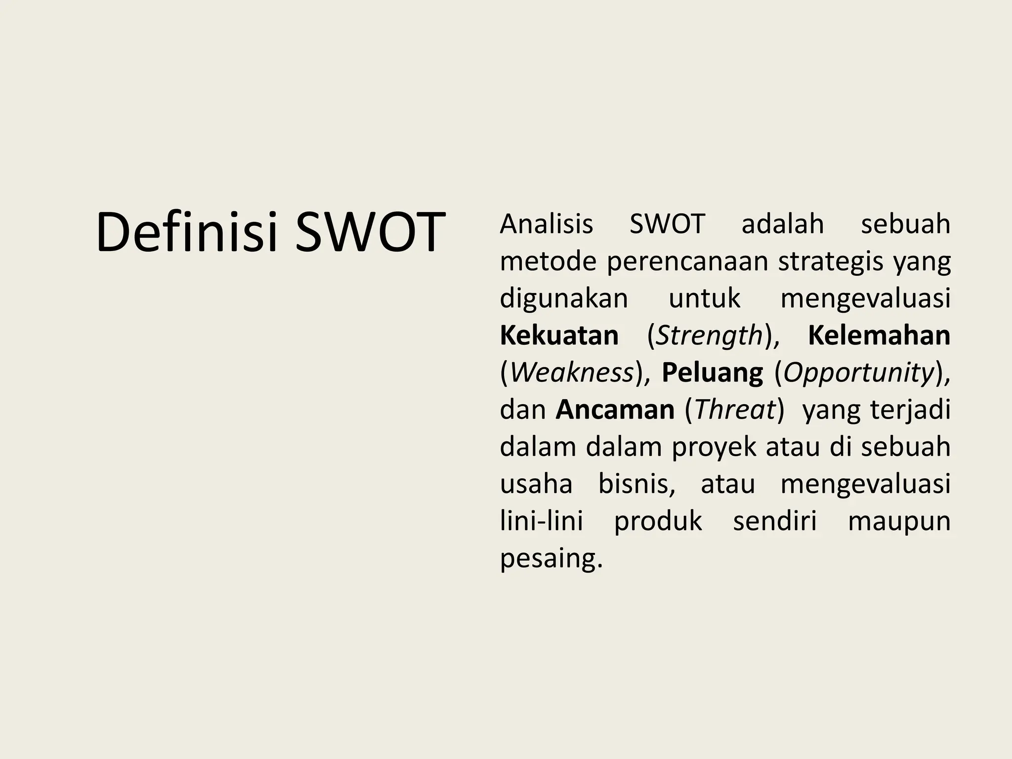 analisa swot dalam digital marketing serta contoh | PPT