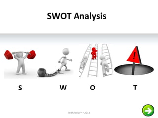 SWOT Analysis 
S W O T 
WithAdrian™ 
 