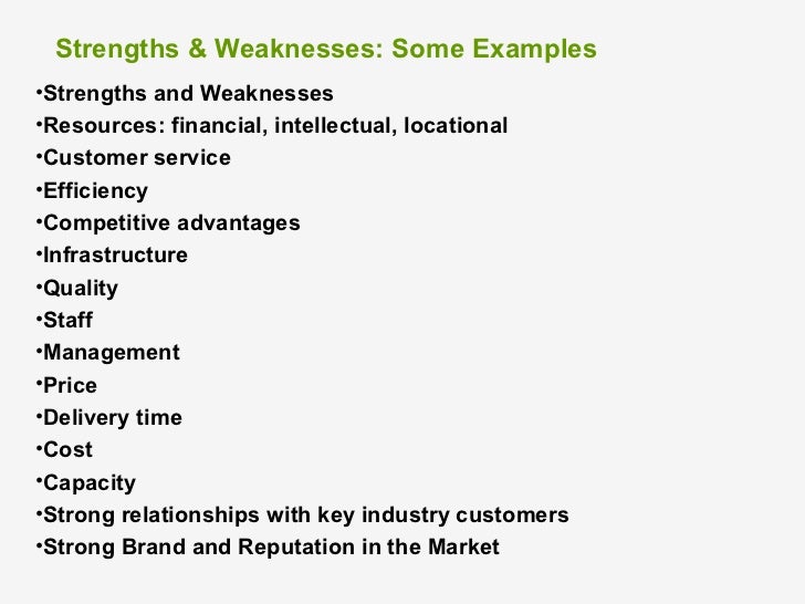 what are some examples of weaknesses