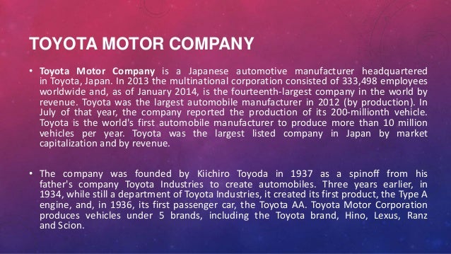 Swot analys toyota motor company