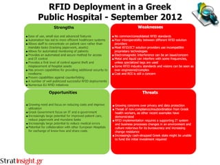 RFID Deployment in a Greek
Public Hospital - September 2012
 