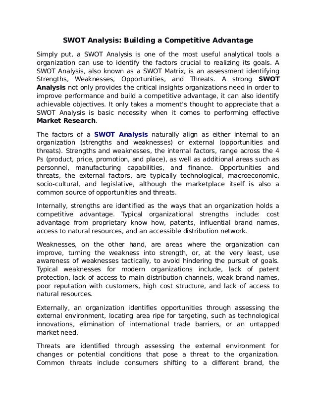 swot analysis strengths weaknesses opportunities and threats swot analysis opportunities