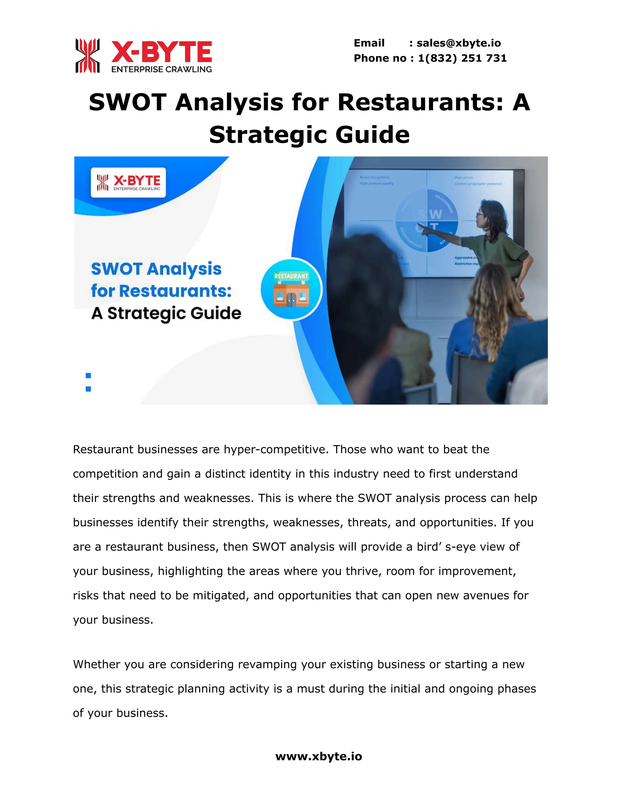 SWOT Analysis for Restaurants: A Strategic Guide | PDF