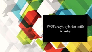 SWOT analysis of Indian textile
industry
 