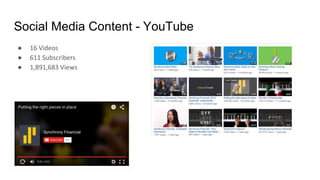 Social Media Content - YouTube
● 16 Videos
● 611 Subscribers
● 1,891,683 Views
 