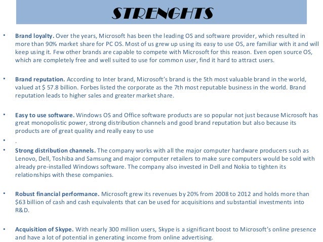 swot analysis microsoft swot analysis microsoft