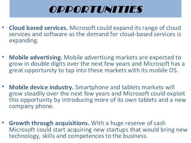 swot analysis microsoft microsoft opportunities swot